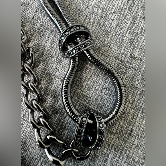 St. John Collection Swarovski Crystal Leaf Chain Belt - Picture 13 of 16